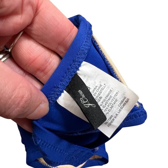 J. Crew Bandeau 2 Piece Bikini Swimsuit Size Small 32 B High Waist Ruched Blue - Picture 8 of 16